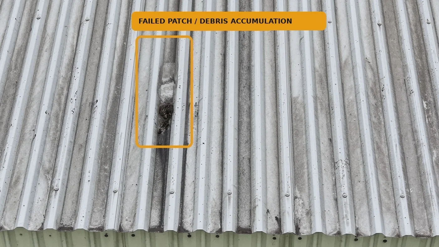 Annotated roof inspection detail